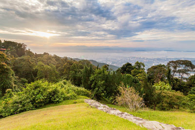 Scenic view of mountains against sky