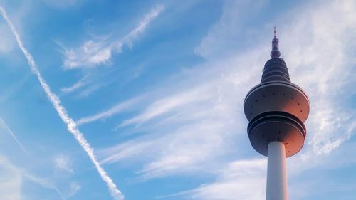 Low angle view of tower against sky