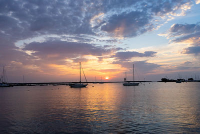 Scenic view of sunset over sea