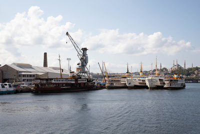 Boats in harbor