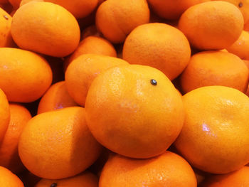 Full frame shot of oranges in market