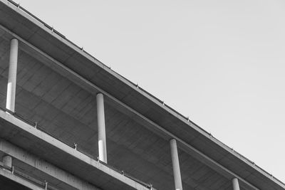 Low angle view of elevated road against clear sky