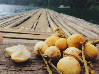Close-up of fruits on table