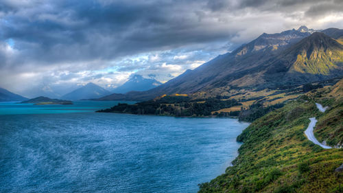 Scenic view of mountains against sky