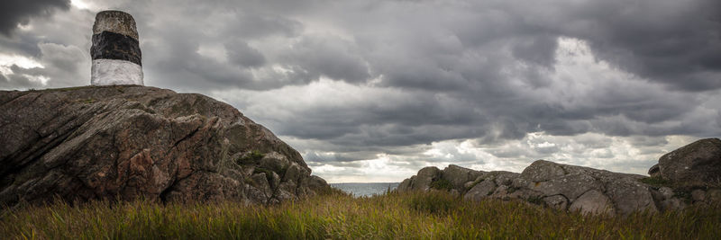 Panoramic view of rocks against sky