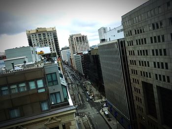 View of skyscrapers in city