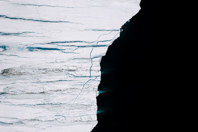 Close-up of icicles on snow