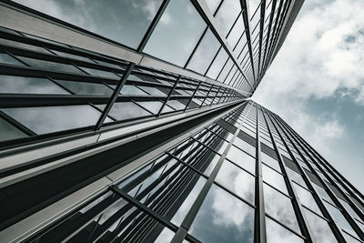 Low angle view of modern building against sky