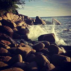 Rocks in sea