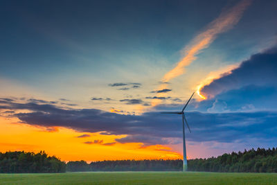 Scenic view of field against sky during sunset