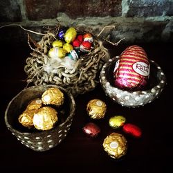 Close-up of multi colored decorations