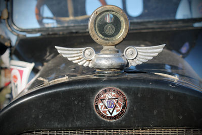 Close-up of old vintage car