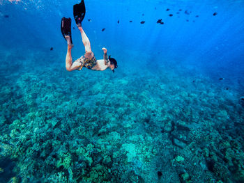 Full length of man swimming in sea