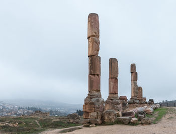 Old ruins of temple against sky