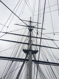 Low angle view of mast against clear sky