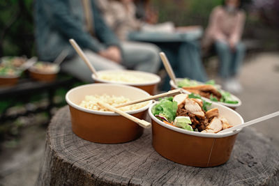 Close-up of food on table