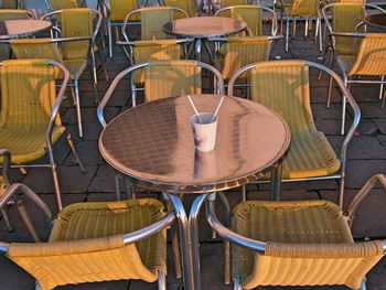Chairs arranged in row