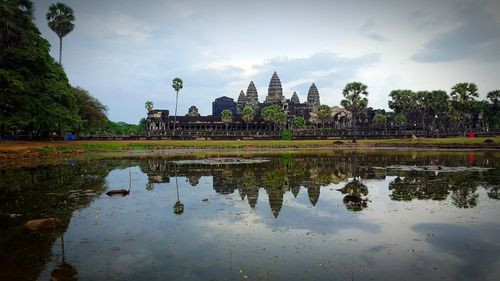 Reflection of temple in water