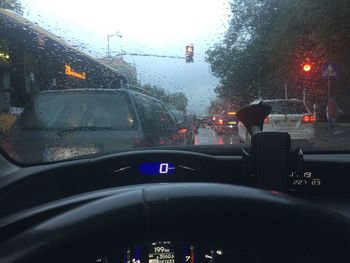 Close-up of wet car window