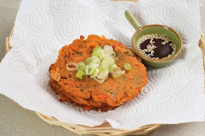 Homemade kimchi pancake kimchi jeon