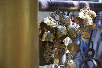 Close-up of multi colored hanging for sale