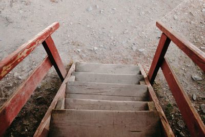 High angle view of staircase
