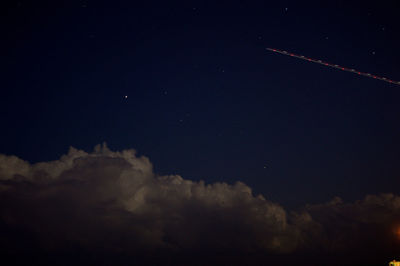 Low angle view of sky at night