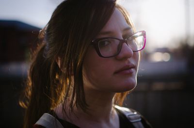 Close-up portrait of young woman