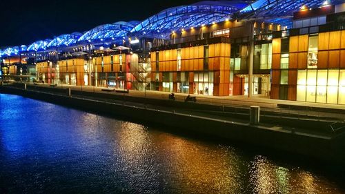 Illuminated city at night