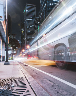 View of city street at night