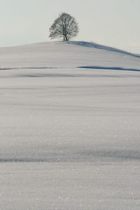 Scenic view of snow field against sky