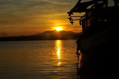 Scenic view of sea at sunset