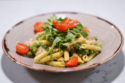 High angle view of salad in bowl