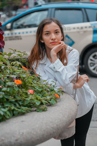 Young woman drinking water