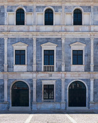 Window architecture details of paco ducal in vila vicosa in alentejo, portugal