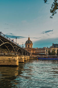 Arch bridge over river