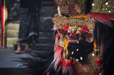 Person wearing costume during traditional festival