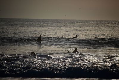 Scenic view of sea at sunset