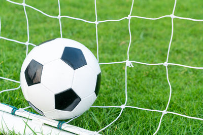 Close-up of soccer ball