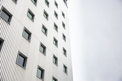 Low angle view of buildings against clear sky