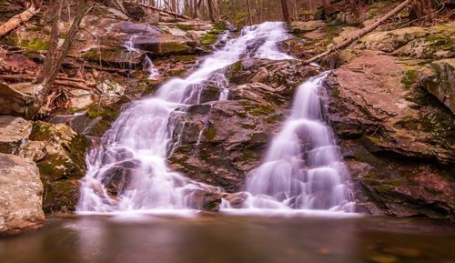 Scenic view of waterfall