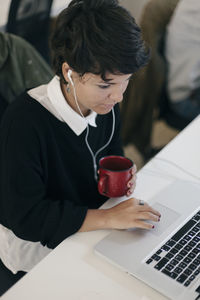 Woman reading book