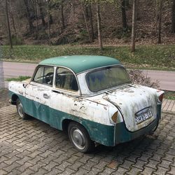 Vintage car on street