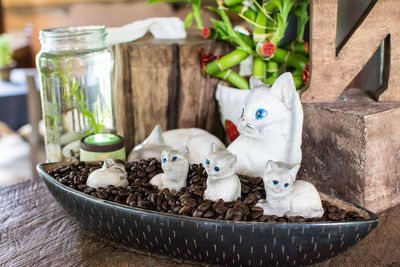 Close-up of stuffed toys on table