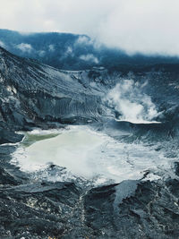 View of the crater of tangkuban parahu mountain in west java 