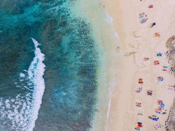 Aerial view of swimming pool at beach