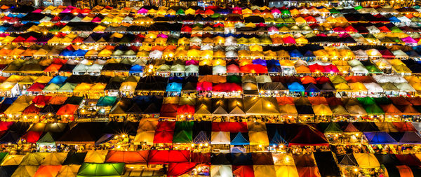 Full frame shot of multi colored lights at market stall