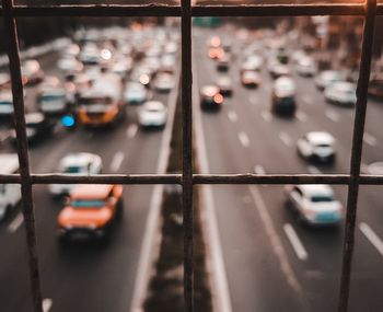 High angle view of traffic on city street