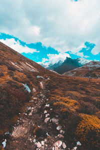 Scenic view of mountains against sky