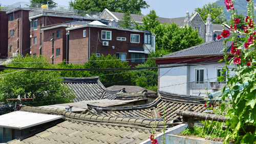 High angle view of residential building
